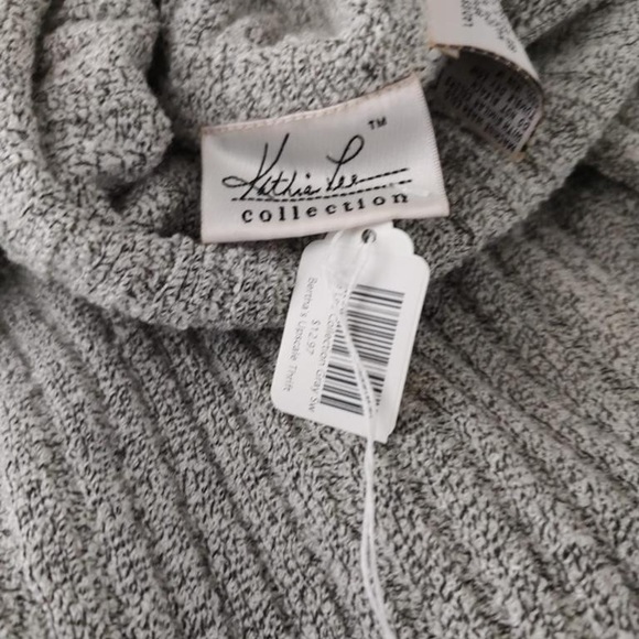 Kathy Lee Collection L Sweater Woman’s Solid Grey Turtleneck 1/2 Sleeve - Picture 6 of 8